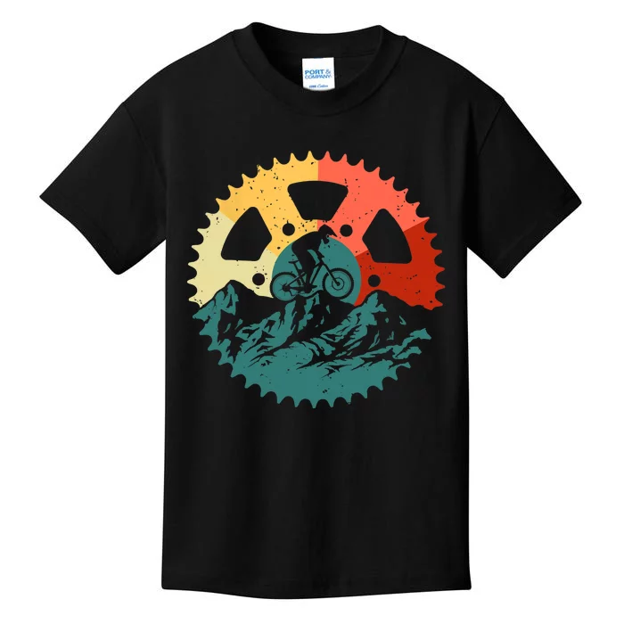 Funny Mountain Biking Art For MTB Mountain Biker Kids T-Shirt