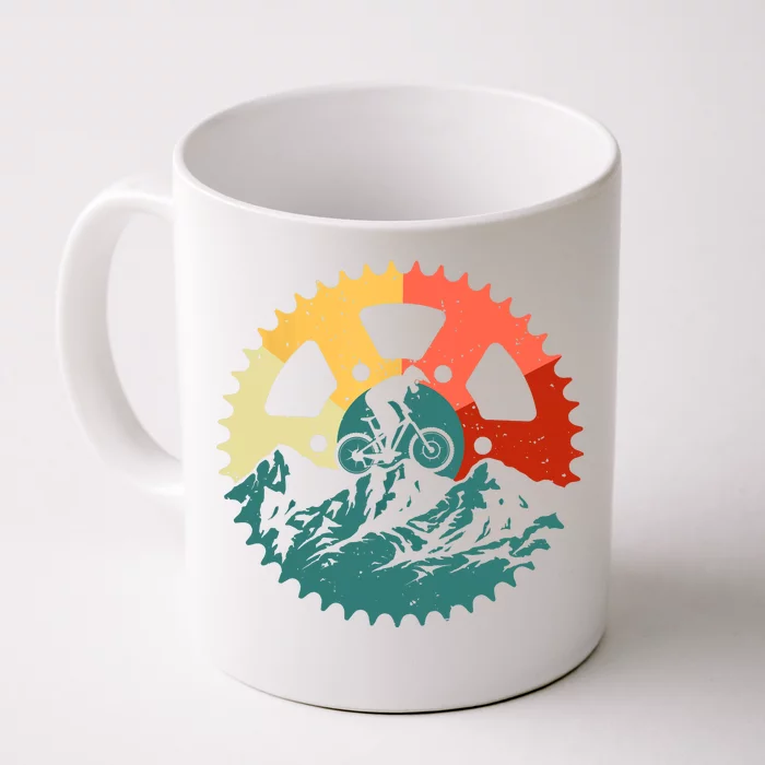 Funny Mountain Biking Art For MTB Mountain Biker Front & Back Coffee Mug