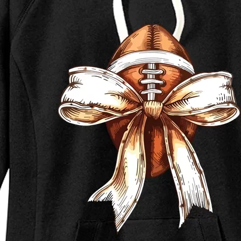 Football Mama Bow Fall Coquette Bow Women's Fleece Hoodie