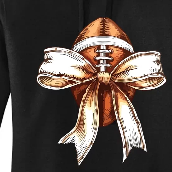 Football Mama Bow Fall Coquette Bow Women's Pullover Hoodie