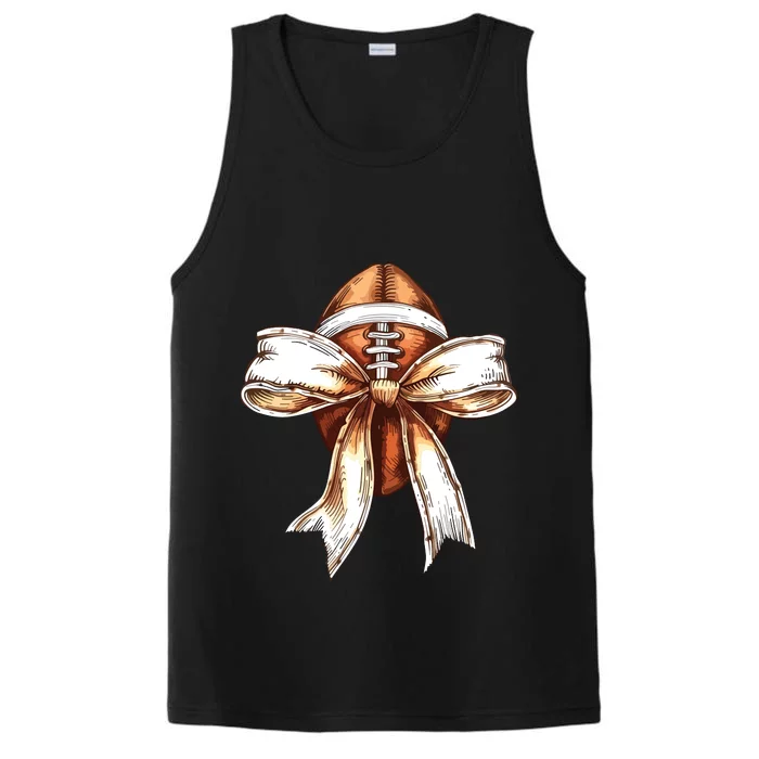 Football Mama Bow Fall Coquette Bow Performance Tank