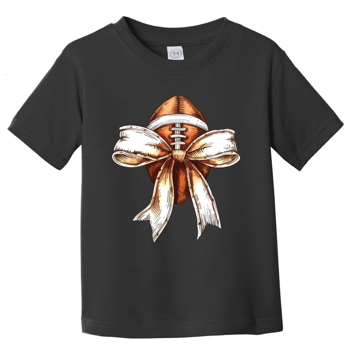 Football Mama Bow Fall Coquette Bow Toddler T-Shirt