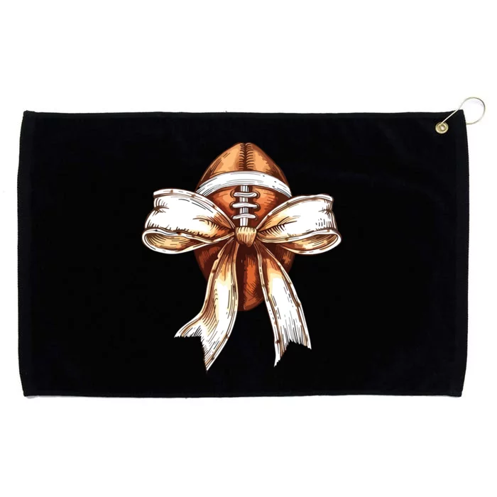 Football Mama Bow Fall Coquette Bow Grommeted Golf Towel