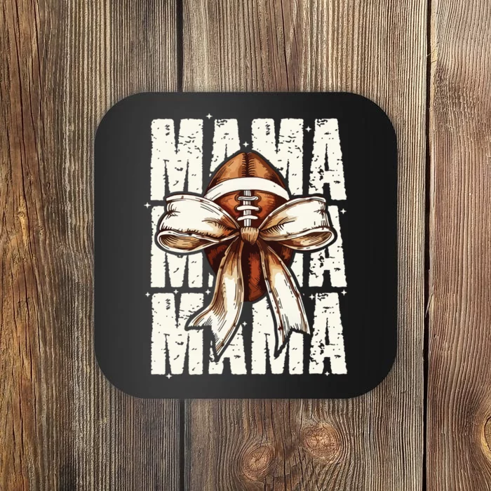 Football Mama Bow Fall Coquette Bow Coaster