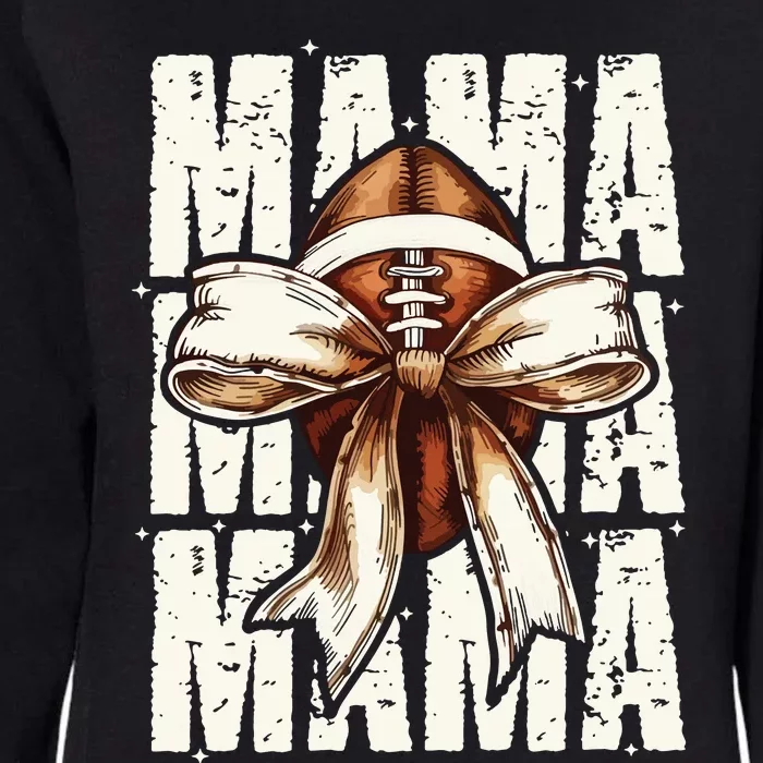 Football Mama Bow Fall Coquette Bow Womens California Wash Sweatshirt