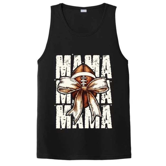 Football Mama Bow Fall Coquette Bow Performance Tank