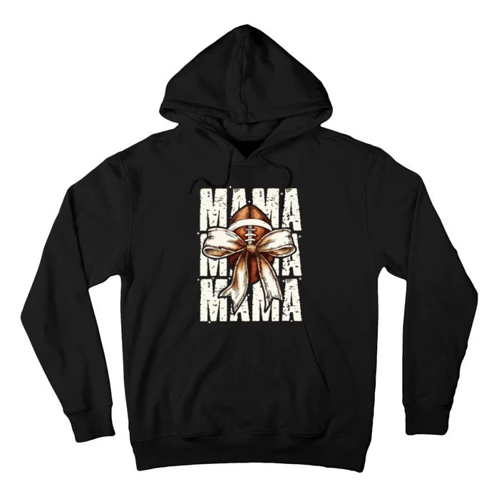 Football Mama Bow Fall Coquette Bow Tall Hoodie