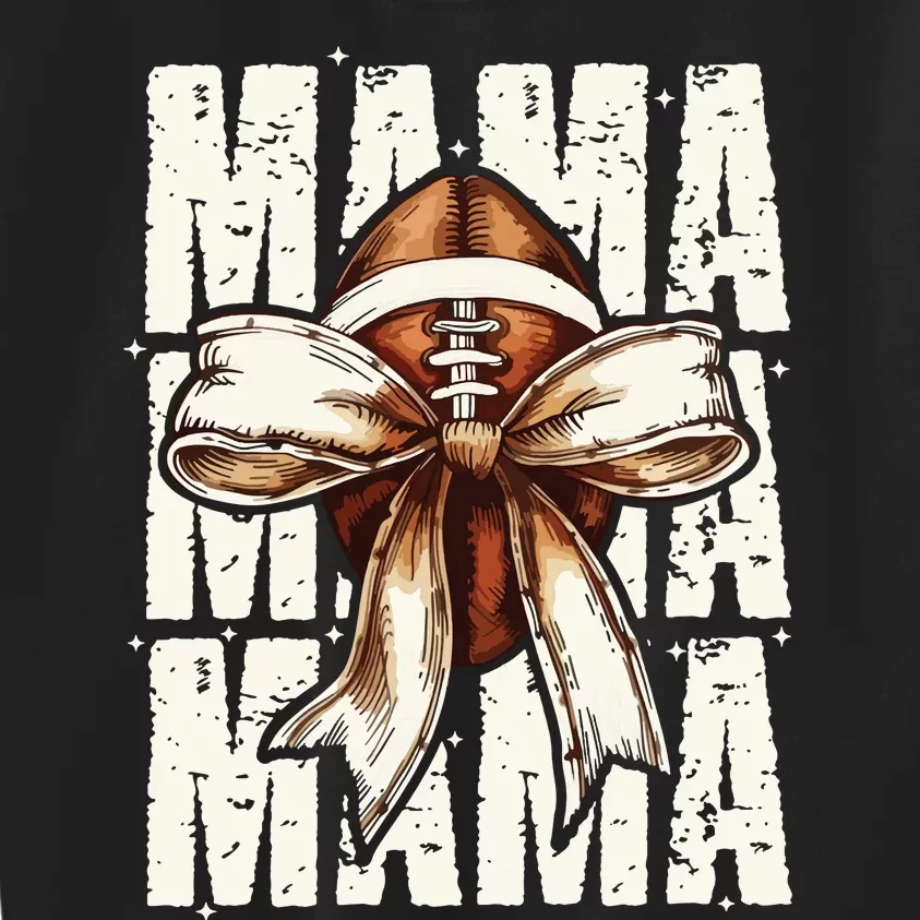 Football Mama Bow Fall Coquette Bow Kids Sweatshirt