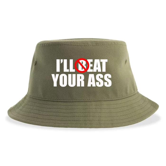 Funny Meme Beat Eat Your Ass Pun Joke Sustainable Bucket Hat