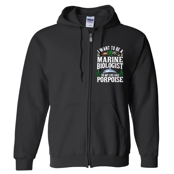 Future Marine Biology Gift Cool Science Biologist Full Zip Hoodie