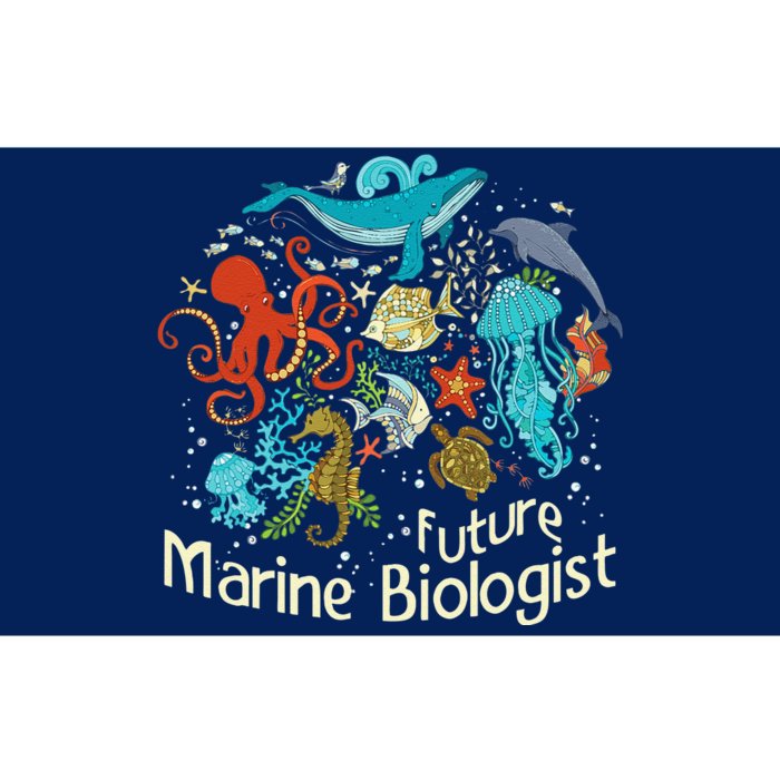 Future Marine Biologist Ocean Life Collage Drawing Whale Bumper Sticker