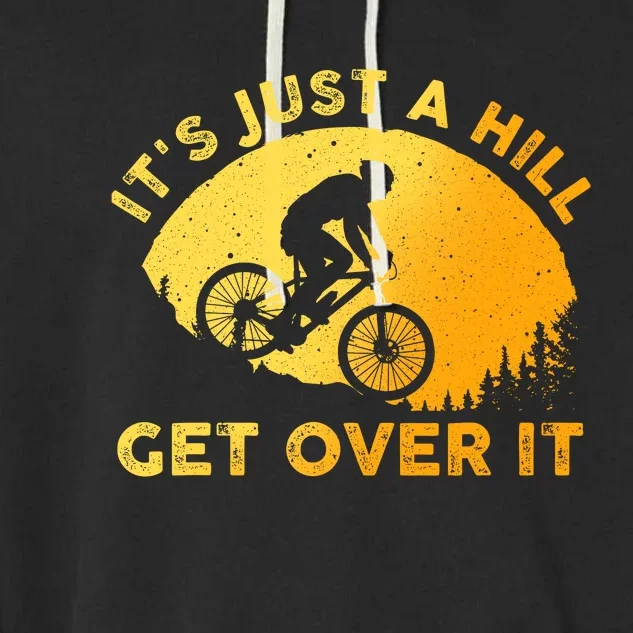 Funny Mountain Biking Trail Mountain Bike Garment-Dyed Fleece Hoodie