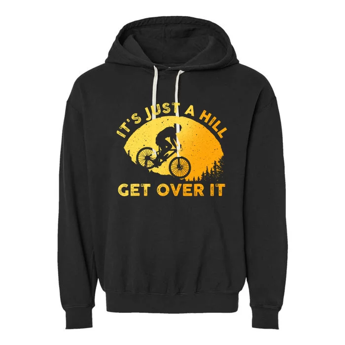 Funny Mountain Biking Trail Mountain Bike Garment-Dyed Fleece Hoodie