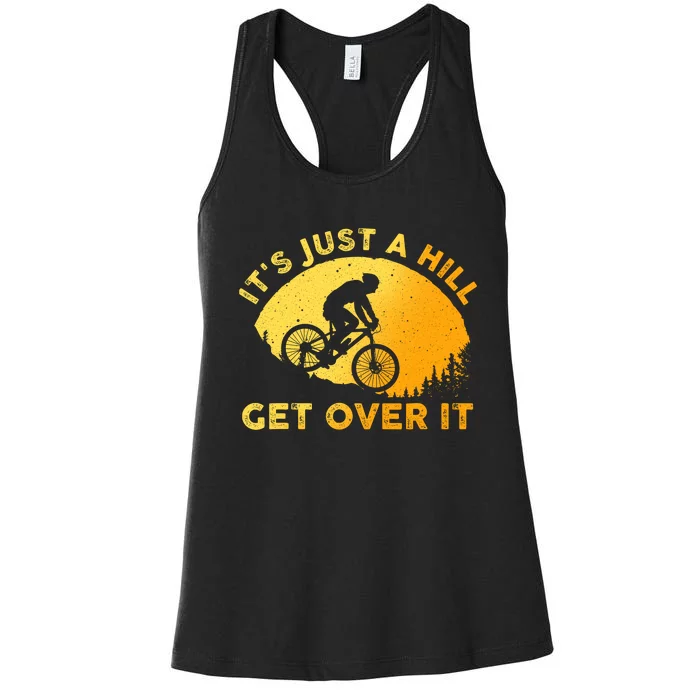 Funny Mountain Biking Trail Mountain Bike Women's Racerback Tank