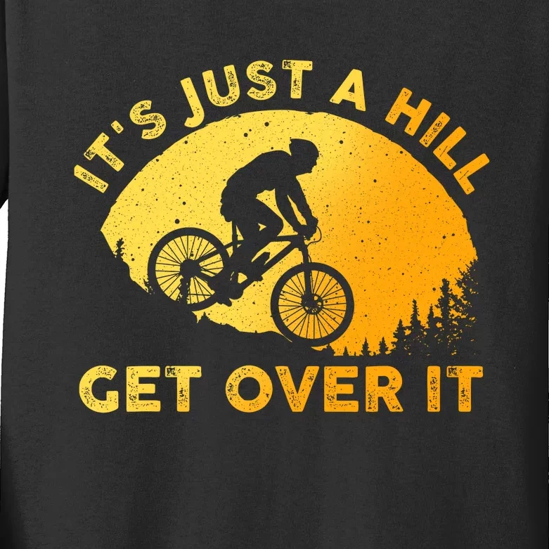 Funny Mountain Biking Trail Mountain Bike Kids Long Sleeve Shirt