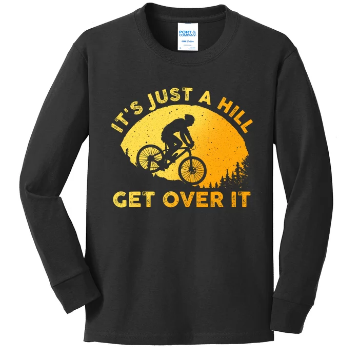 Funny Mountain Biking Trail Mountain Bike Kids Long Sleeve Shirt