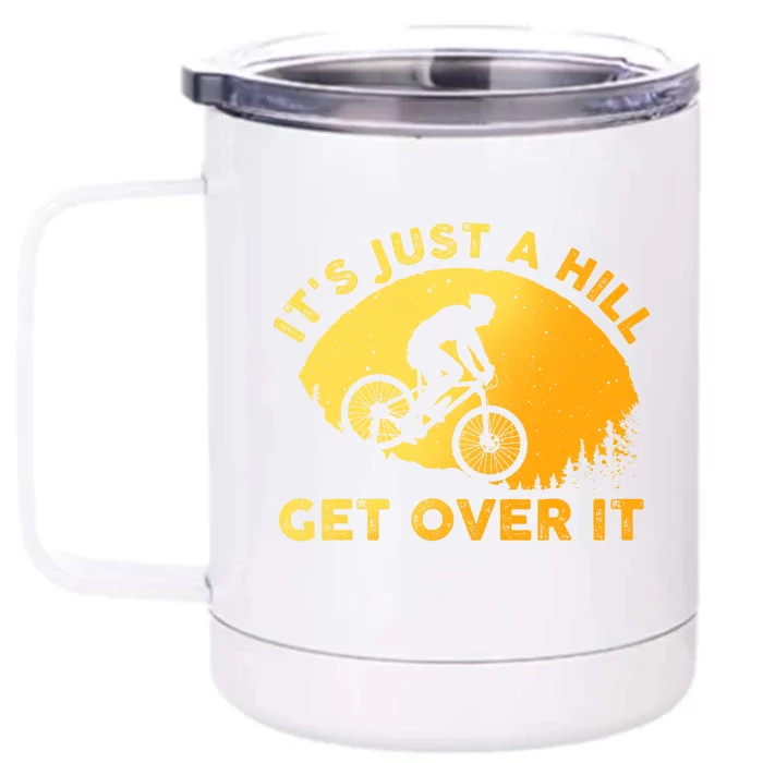 Funny Mountain Biking Trail Mountain Bike Front & Back 12oz Stainless Steel Tumbler Cup