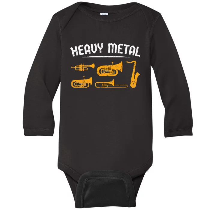 Funny Marching Band Brass Player Trumpet Trombone Bass Tuba Baby Long Sleeve Bodysuit