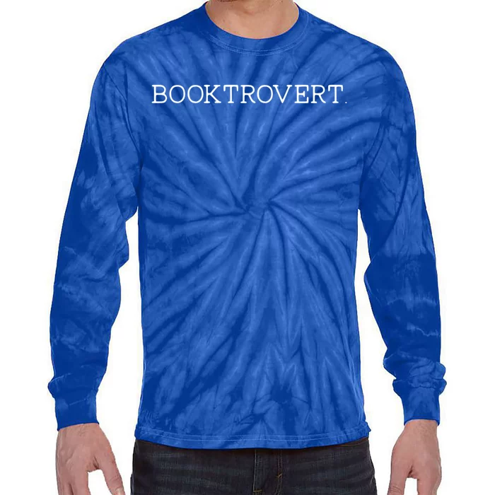 Funny Minimalist Booktrovert For Book Lover Librarian Gift Tie-Dye Long Sleeve Shirt