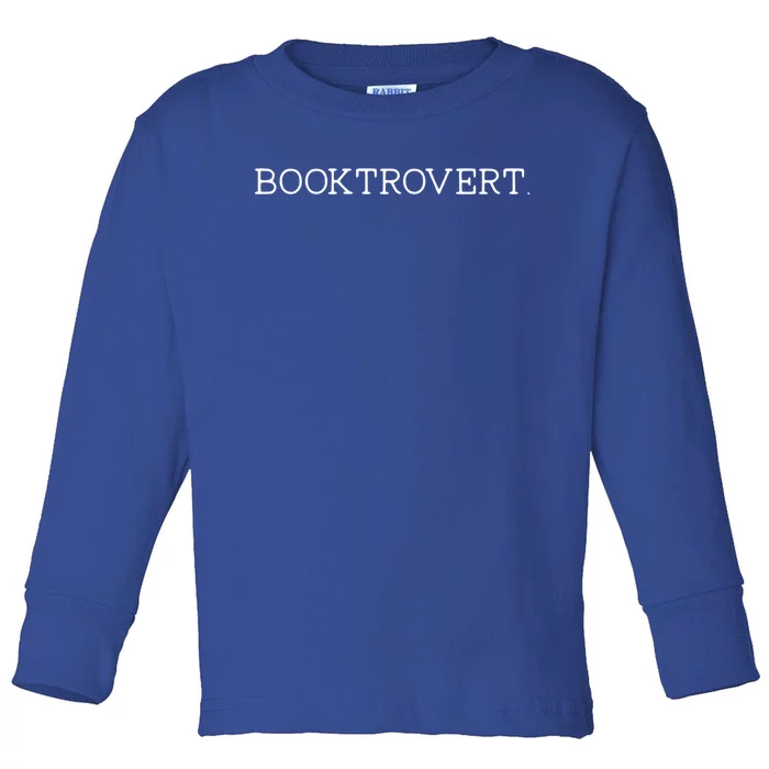 Funny Minimalist Booktrovert For Book Lover Librarian Gift Toddler Long Sleeve Shirt