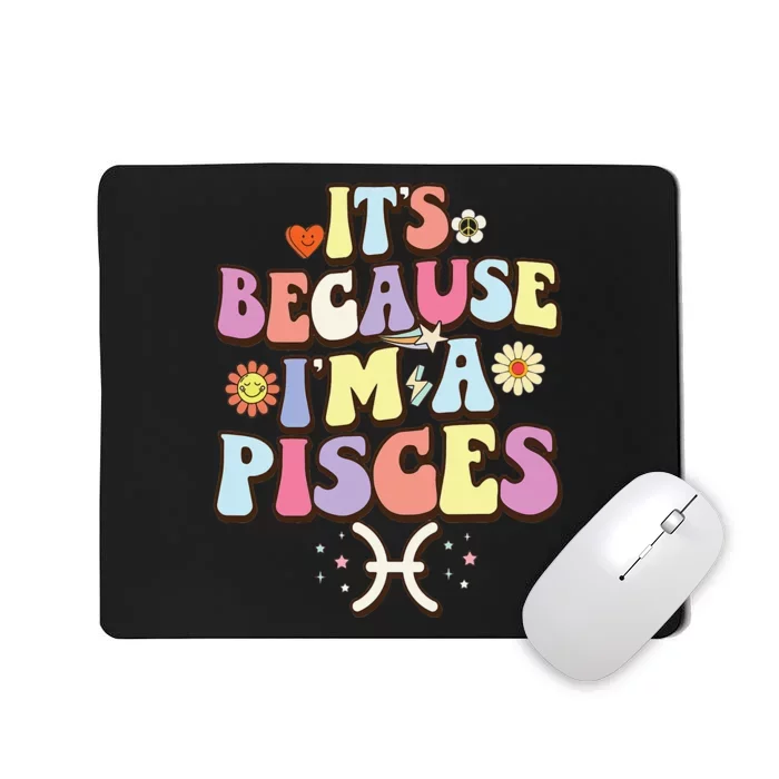 February March birthday astrology groovy Pisces Zodiac sign Mousepad