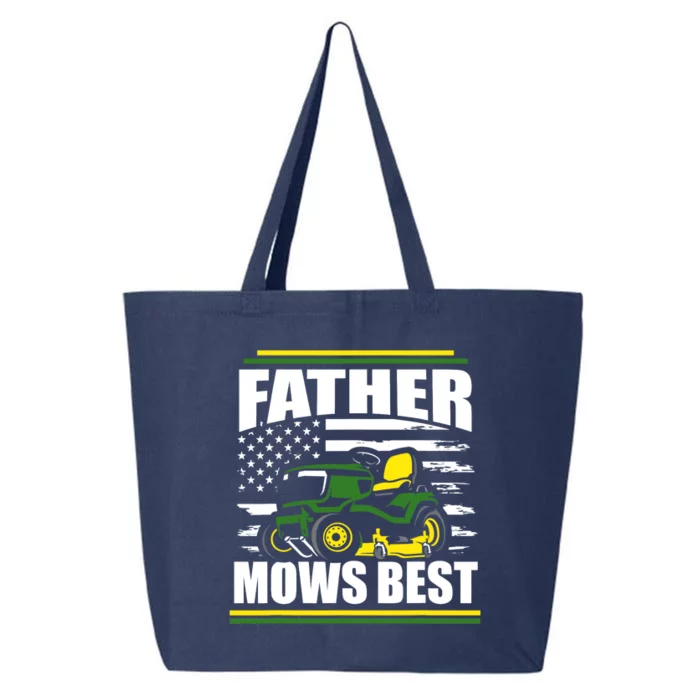 Father Mows Best Funny Lawn Mower American Flag Fathers Day 25L Jumbo Tote