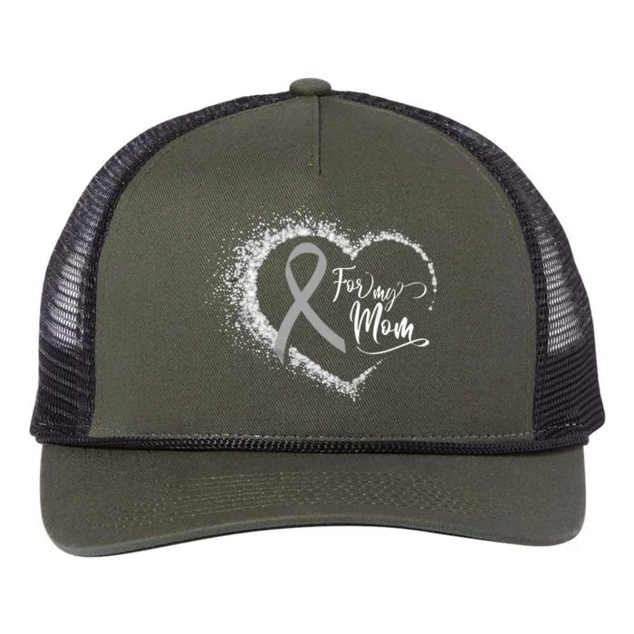 For My Brain Cancer Mom Retro Rope Trucker Hat Cap