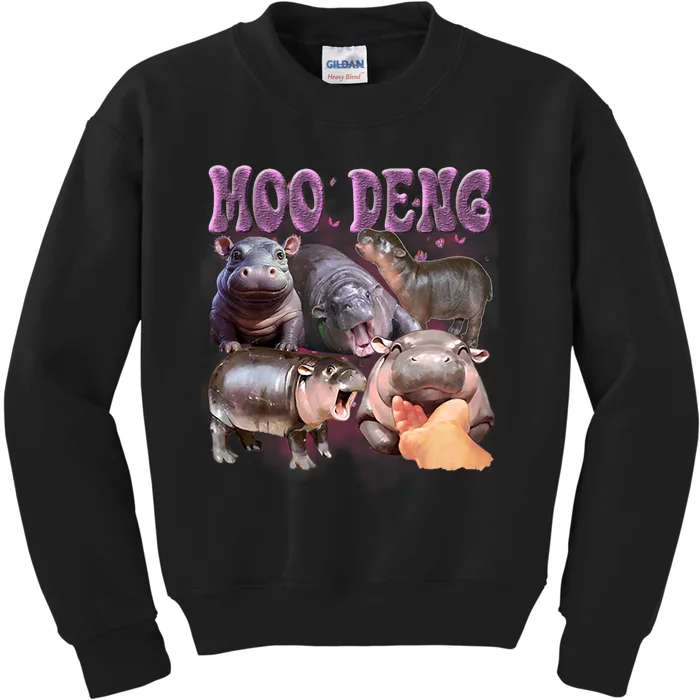 Funny Moodeng Baby Pygmy Hippo Cute For Family Kids Sweatshirt