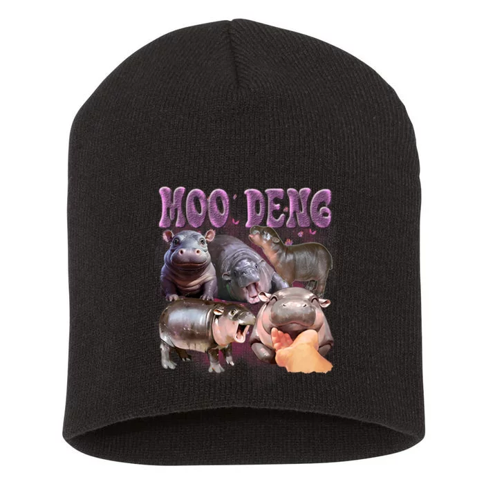 Funny Moodeng Baby Pygmy Hippo Cute For Family Short Acrylic Beanie