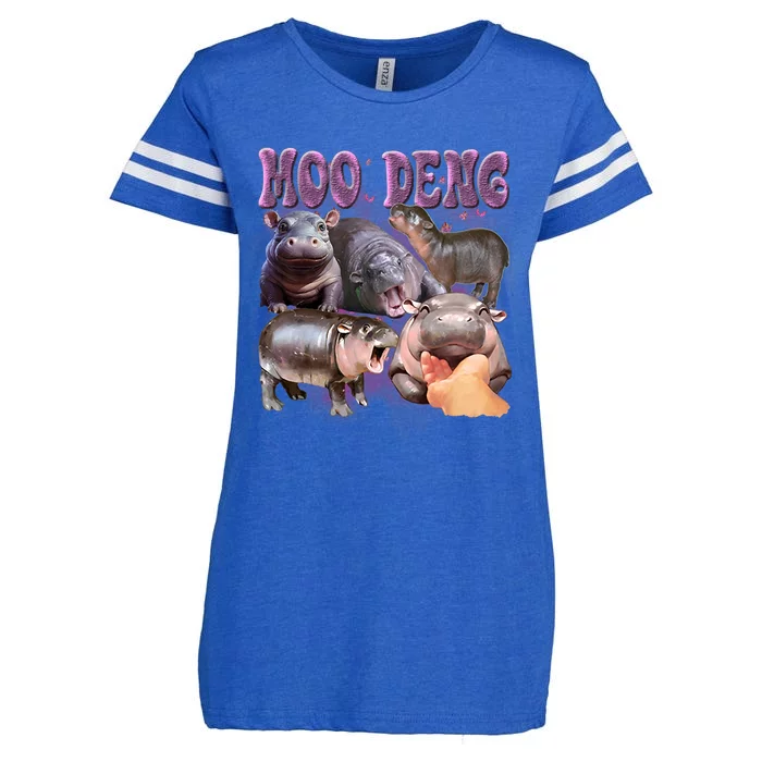 Funny Moodeng Baby Pygmy Hippo Cute For Family Enza Ladies Jersey Football T-Shirt