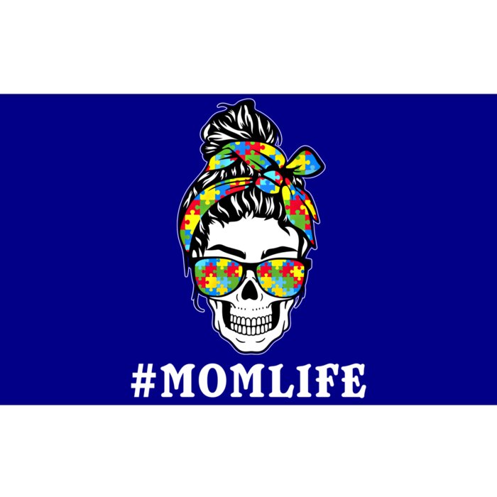 Funny Messy Bun Skeleton Mom Life Autism Awareness Day Meaningful Gift Bumper Sticker