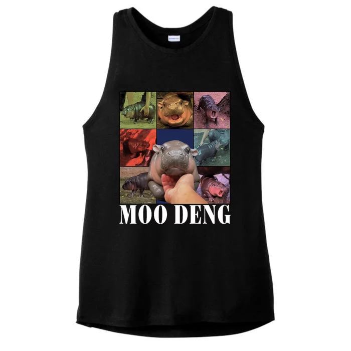 Funny Moodeng Baby Pygmy Hippo Cute Zoo For Family Ladies Tri-Blend Wicking Tank