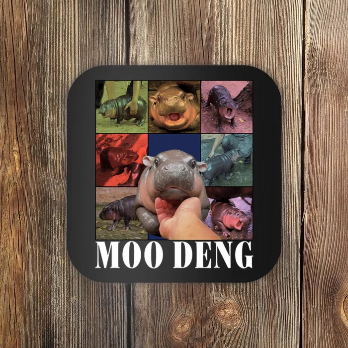 Funny Moodeng Baby Pygmy Hippo Cute Zoo For Family Coaster