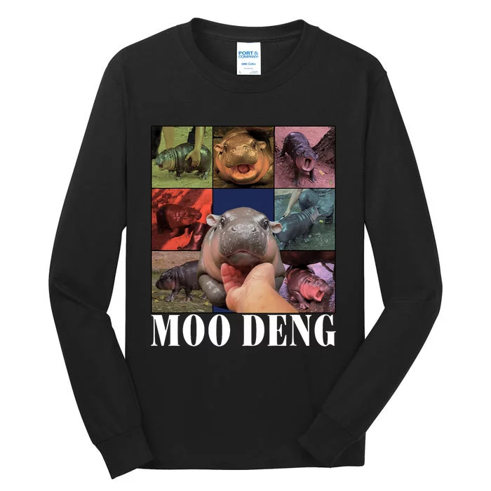 Funny Moodeng Baby Pygmy Hippo Cute Zoo For Family Tall Long Sleeve T-Shirt