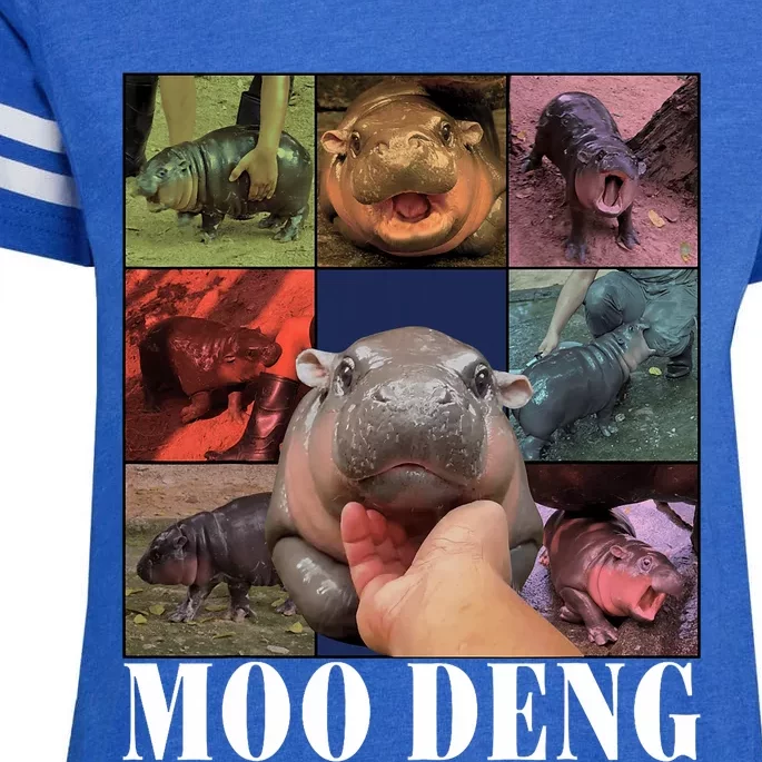 Funny Moodeng Baby Pygmy Hippo Cute Zoo For Family Enza Ladies Jersey Football T-Shirt