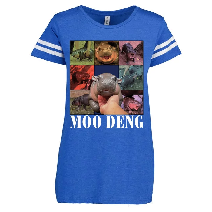 Funny Moodeng Baby Pygmy Hippo Cute Zoo For Family Enza Ladies Jersey Football T-Shirt