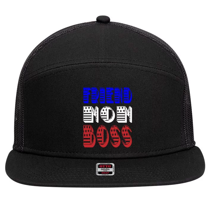 Friend Mom Boss 7 Panel Mesh Trucker Snapback Hat