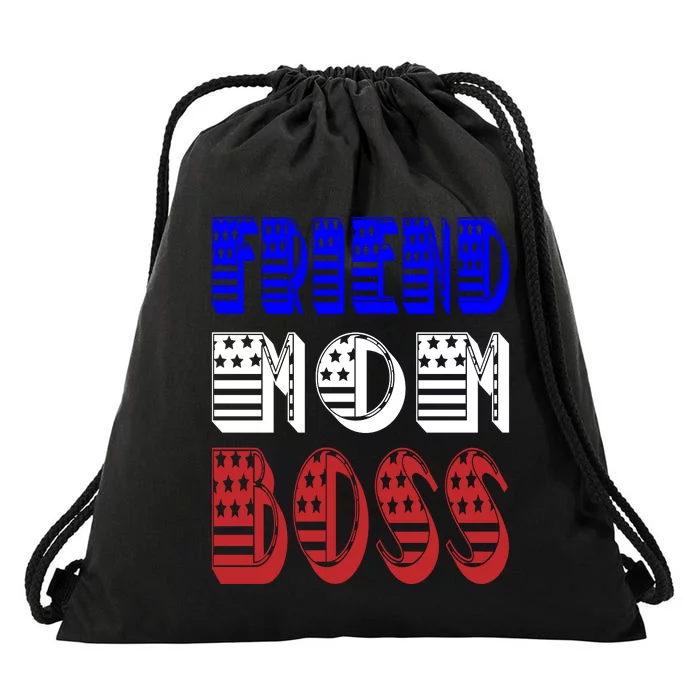 Friend Mom Boss Drawstring Bag