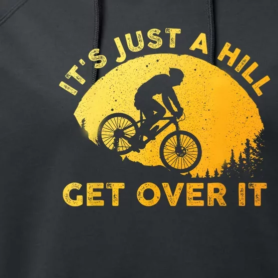 Funny Mountain Biking Art For Women Trail Mountain Bike Performance Fleece Hoodie