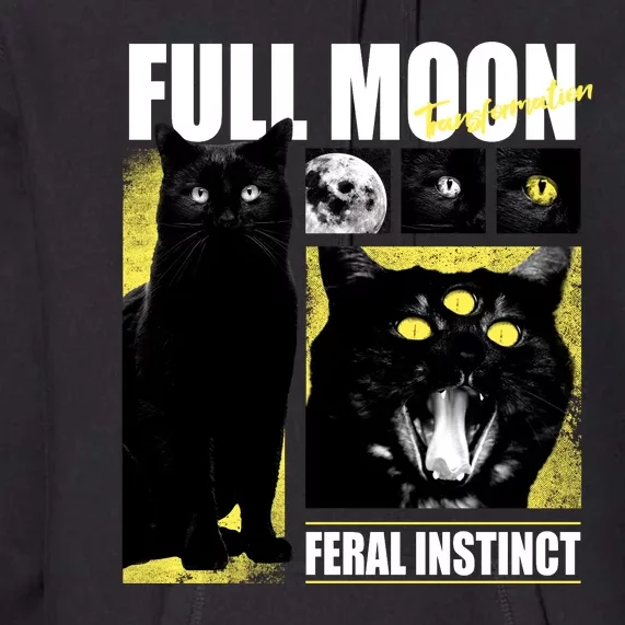 Full Moon Black Cat Transformation Premium Hoodie