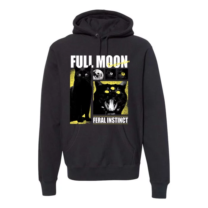 Full Moon Black Cat Transformation Premium Hoodie