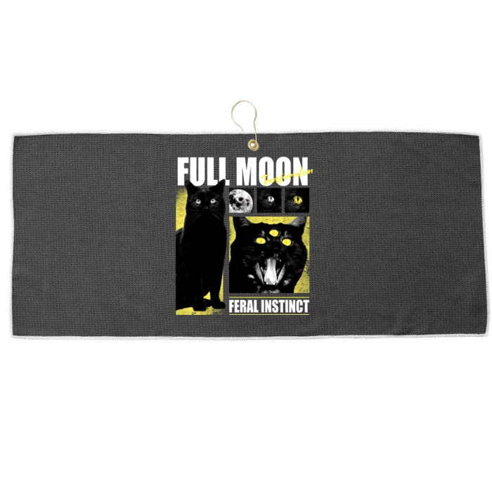 Full Moon Black Cat Transformation Large Microfiber Waffle Golf Towel