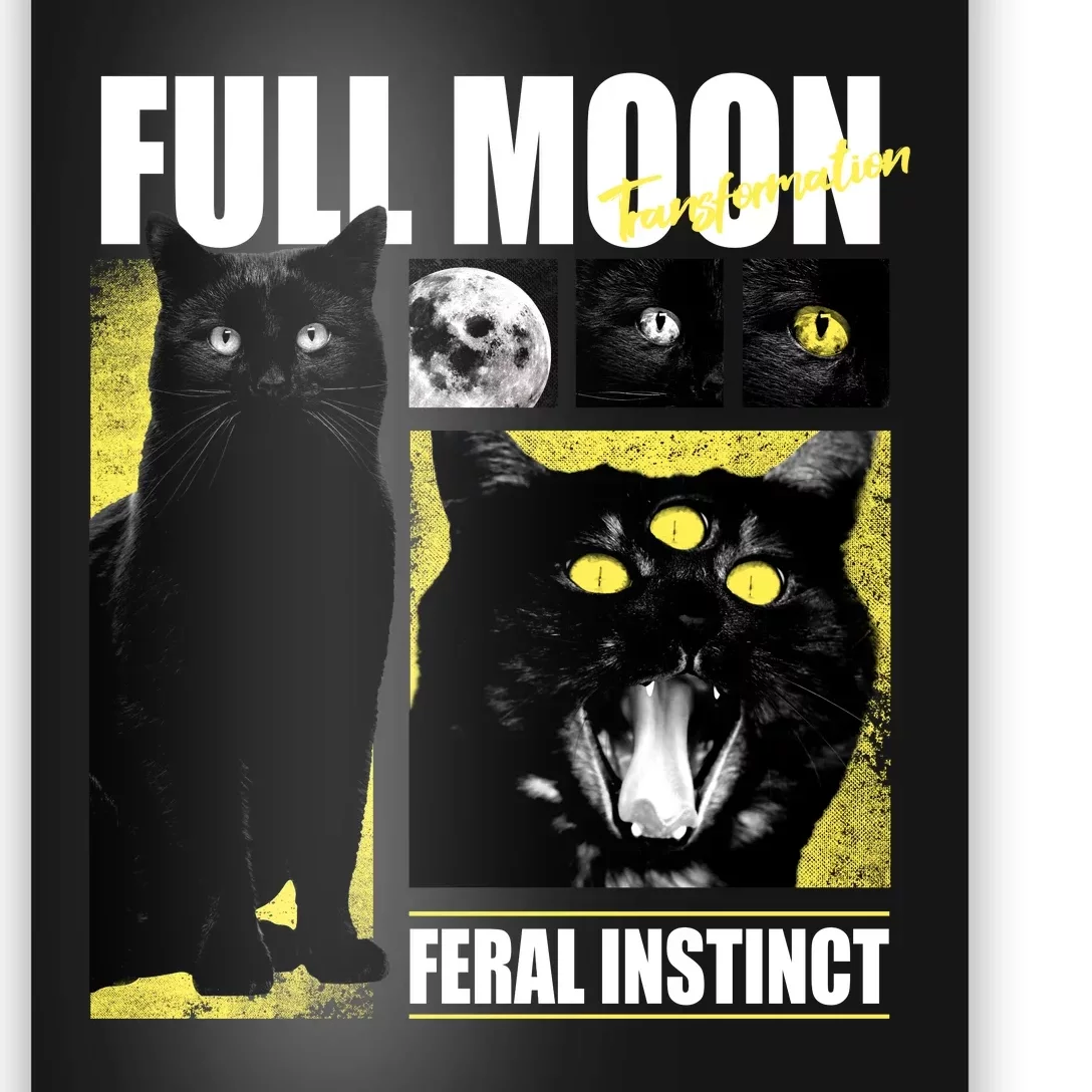 Full Moon Black Cat Transformation Poster