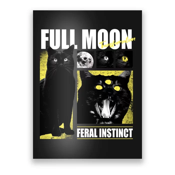 Full Moon Black Cat Transformation Poster