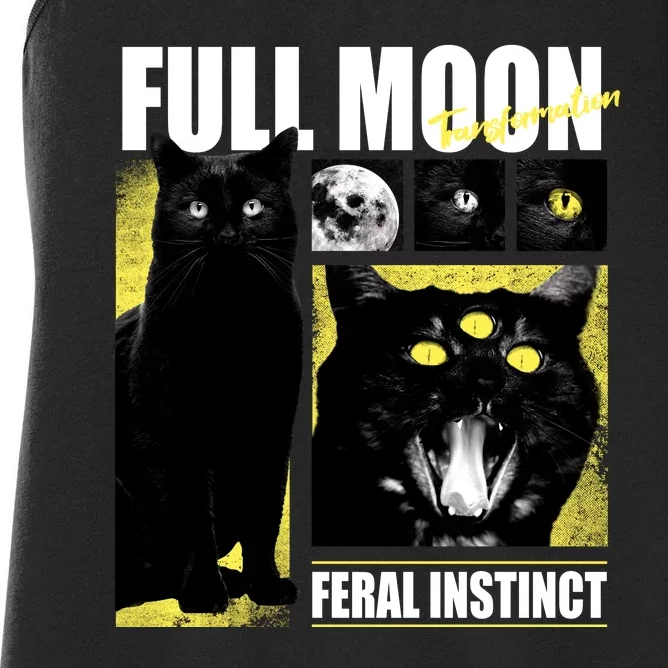 Full Moon Black Cat Transformation Women's Racerback Tank