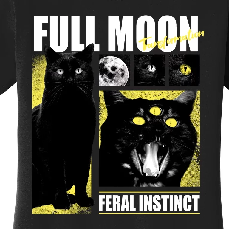 Full Moon Black Cat Transformation Women's T-Shirt