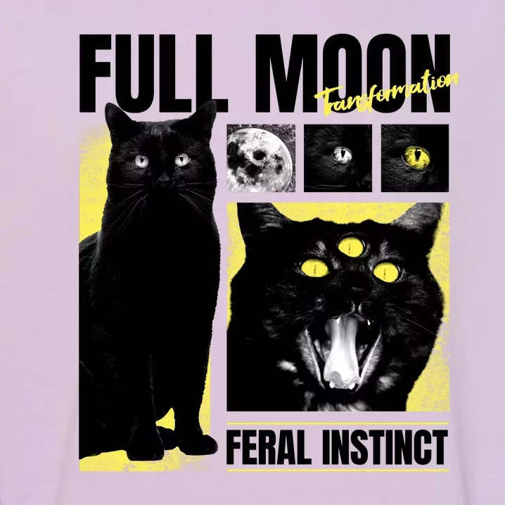 Full Moon Black Cat Transformation Garment-Dyed Sweatshirt