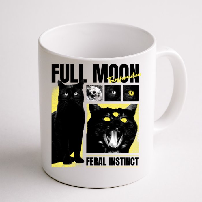 Full Moon Black Cat Transformation Front & Back Coffee Mug