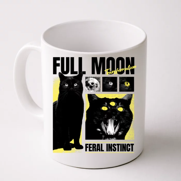 Full Moon Black Cat Transformation Front & Back Coffee Mug