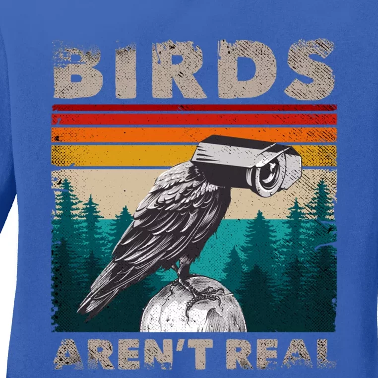 Funny Meme Birds Surveillance Truther Cctv Bird Aren't Real Gift Ladies Long Sleeve Shirt